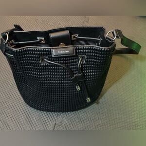 Calvin Klein Textured Black Shoulder Bag